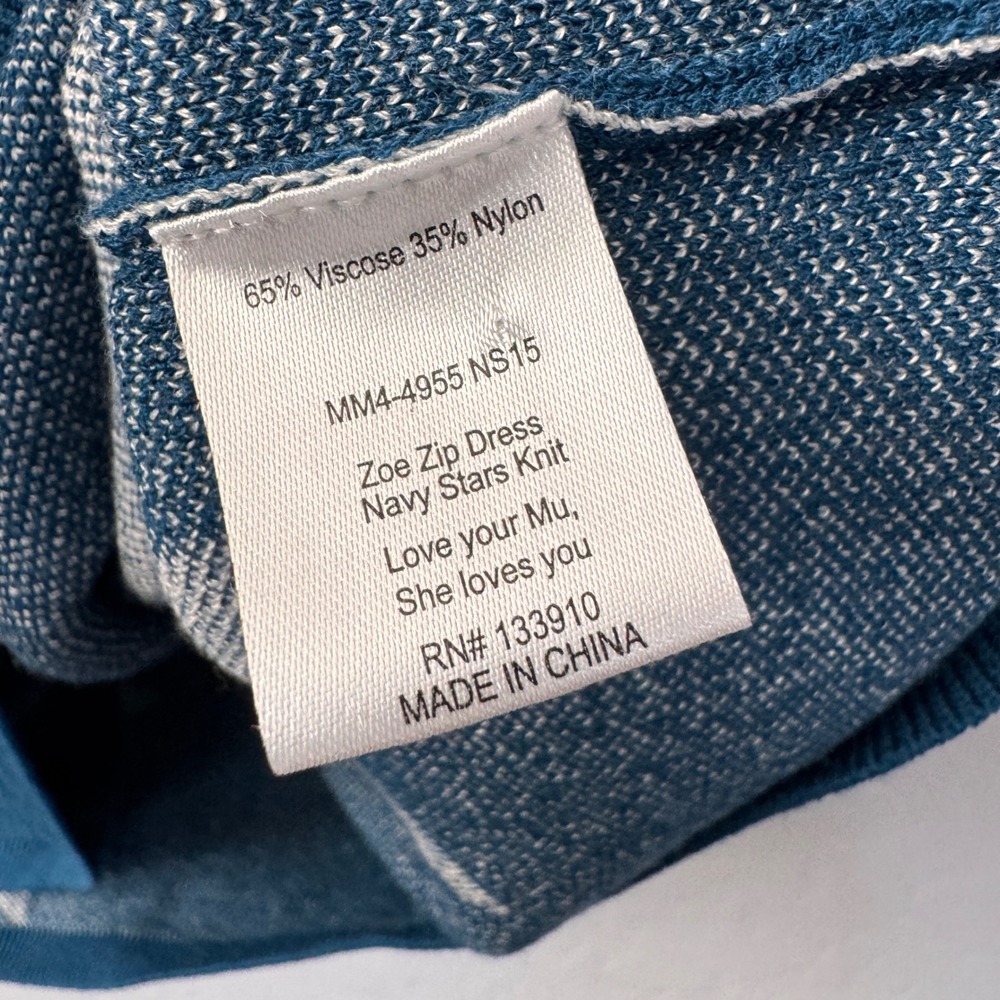 NWT Show Me Your Mumu Star Dress Sleeveless Knit Zip Front Blue‎ White Size S - Picture 8 of 8